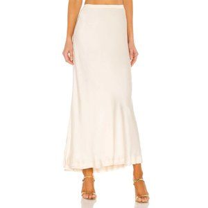 JONATHAN SIMKHAI STANDARD Karter Skirt Sandstone Cream Long S NWT $265